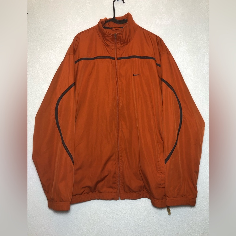 Vintage Y2K windbreaker Nike Grey Tag Jacket Orange Size XL